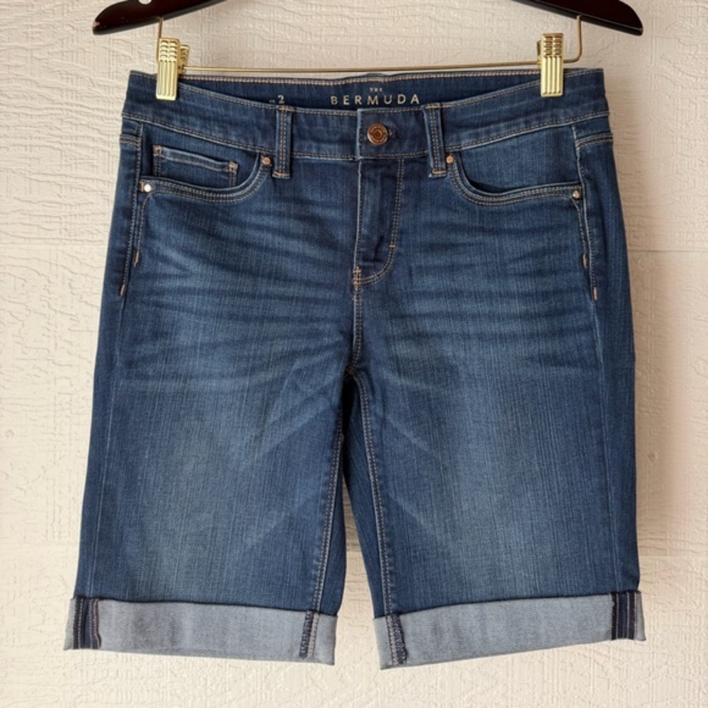 White House Black Market Bermuda Denim Shorts Size 2